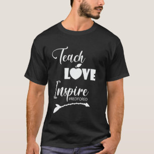 Vintage Lehre Liebe Inspirieren Rot Für Bildung Le T-Shirt