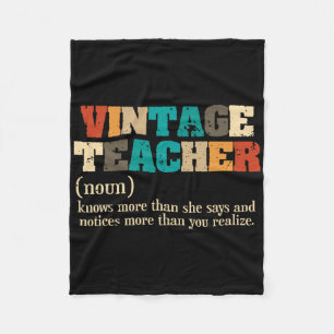 Vintage-Lehrer-Definition Lehre Zurück zur Schule Fleecedecke