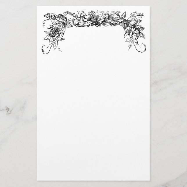 Vintage Leidenschaft Blume Stationery Briefpapier (Vorderseite)