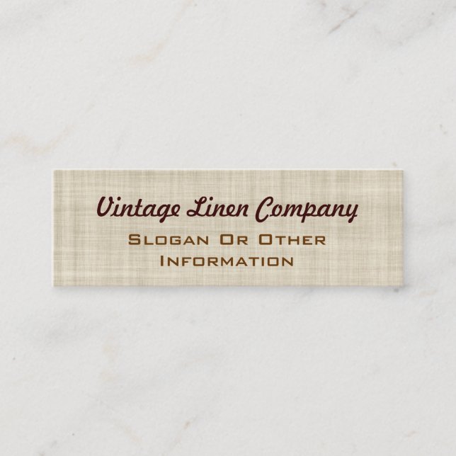 Vintage Leinengeschäfts-Karten Mini Visitenkarte (Vorderseite)