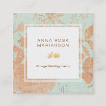 *~* Vintage Leinengoldbronze-Blumentürkis