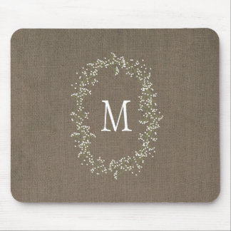 Vintage Leinwand-Blumenmonogramm Mousepad