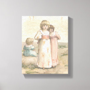 Vintage Leinwand "Kleine Beachcombers"