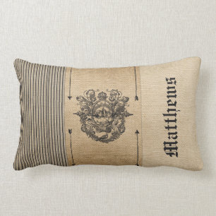 Vintage Leinwand-stilvolles personalisiertes Lendenkissen