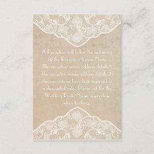 Vintage Leinwand und Hochzeitsvorstellungen Begleitkarte