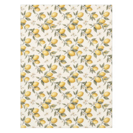 Vintage Lemon Blossom – Elegante botanische Zitrus Tischdecke