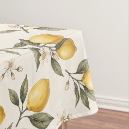 Vintage Lemon Blossom – Elegante botanische Zitrus Tischdecke