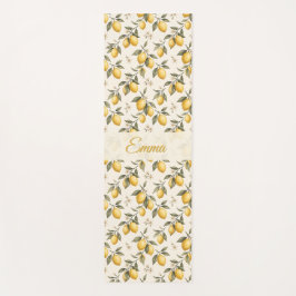 Vintage Lemon Blossom – Elegante botanische Zitrus Yogamatte