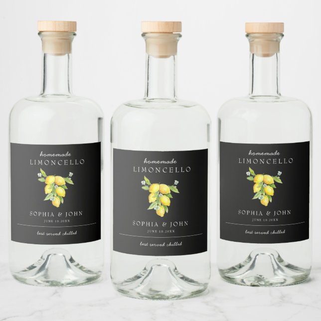 Vintage Lemons hausgemachte Flasche Alkoholflaschenetikett (Flaschen)