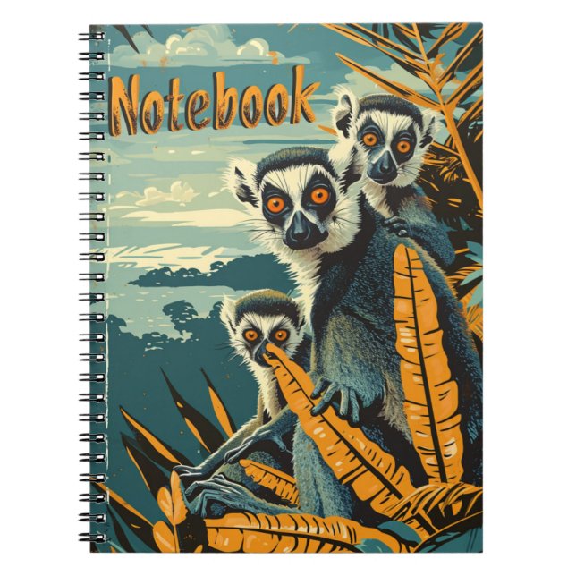 Vintage Lemur Notizblock (Vorderseite)