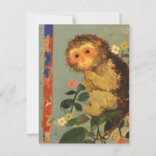 Vintage-Lemuren-Malerei-Postkarte Postkarte