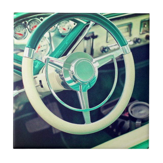 Vintage-Lenkrad Fliese (Vorderseite)