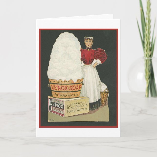 Vintage Lenox Soap und Woman Washing Karte (Vorderseite)