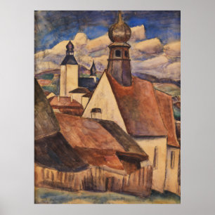 Vintage Leo Gestel Blick auf den Dacher von Regen Poster