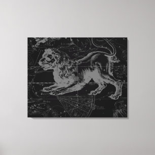 Vintage Leokonstellation MapHevelius 1690 Leinwanddruck