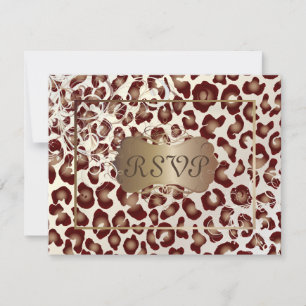 Vintage-Leopard-Antworten erfordern 5x7-Einladunge RSVP Karte