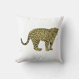 Vintage Leopard Gepard Geflecktes Katzenbild Zeich Kissen