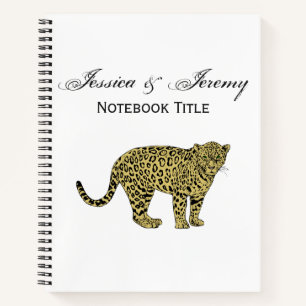 Vintage Leopard Gepard Geflecktes Katzenbild Zeich Notizbuch