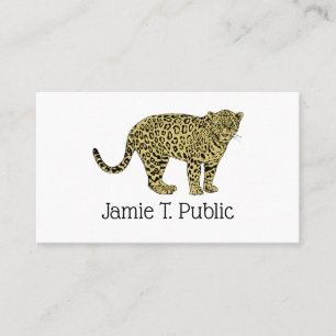 Vintage Leopard Gepard Geflecktes Katzenbild Zeich Visitenkarte
