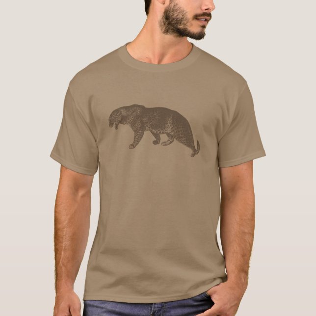 Vintage Leopard-Illustration T-Shirt (Vorderseite)