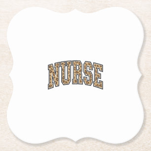 Vintage Leopard Nurse Varsity-Shirt-Design_1 Untersetzer