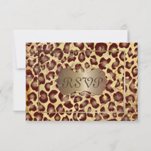 Vintage Leopard-RSVP erfordern 12x18 RSVP Karte