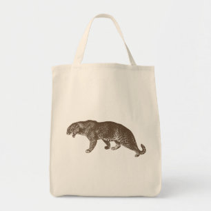 Vintage-Leoparden-Illustration Tragetasche