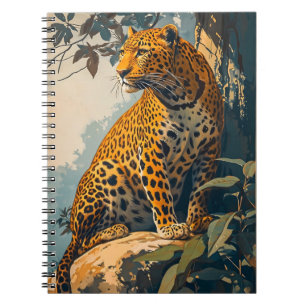 Vintage Leoparden Kunst Notizblock