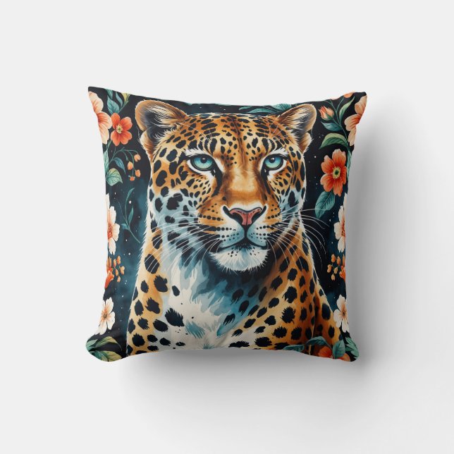 Vintage-Leopardenkissen Kissen (Vorderseite)