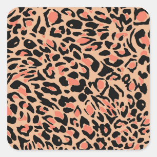 Vintage Leopardenmuster-Design Quadratischer Aufkleber