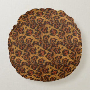Vintage Leopardrucke Rundes Kissen