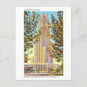 Vintage Lernkathedrale in Pittsburgh, Penn. Postkarte