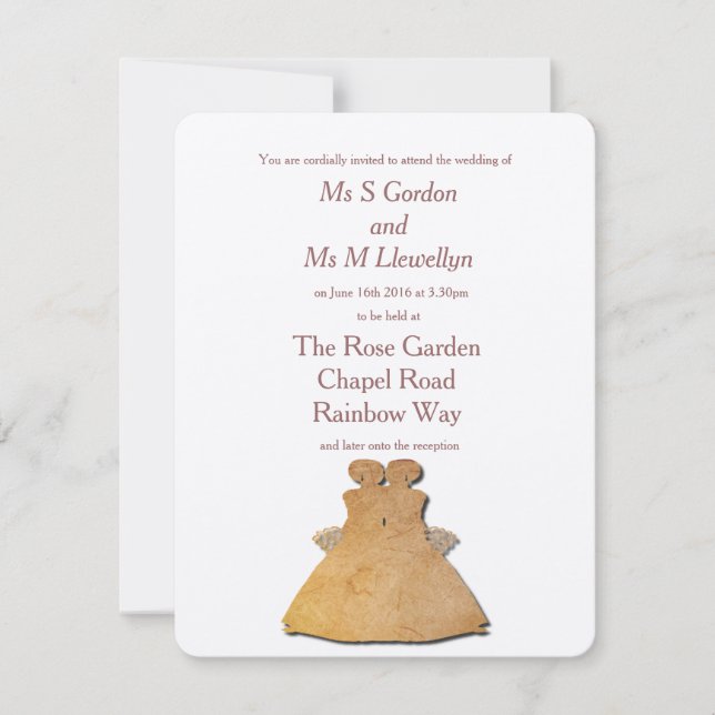 Vintage Lesbische Brautpavilluftfahrt Einladung (Vorderseite)