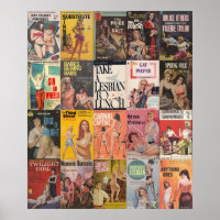 Vintage Lesbische Pulp Fiction Collage