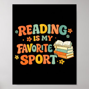 Vintage-Lesen ist Lieblingssport lustiger Bücherwu Poster