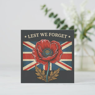 Vintage "Lest We Forget" Gedenktag Mohnblume