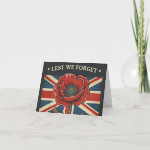 Vintage "Lest We Forget" Gedenktag Mohnblume Feiertagskarte