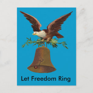 Vintage Let Freedom Ring Glocke und Adler, ZSSG Postkarte