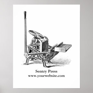 Vintage Letterpress C&P Pilot-Drucksalon-Plakat Poster