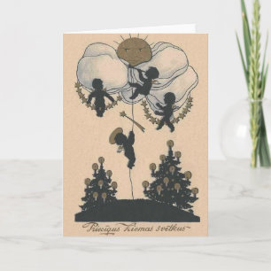 Vintage lettische Weihnachtskarte Feiertagskarte