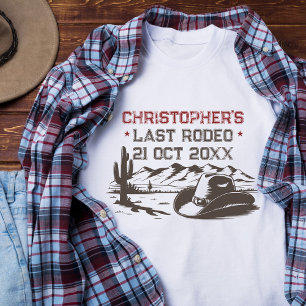 Vintage letzte Rodeo Rustic Cowboy Bachelor Party T-Shirt