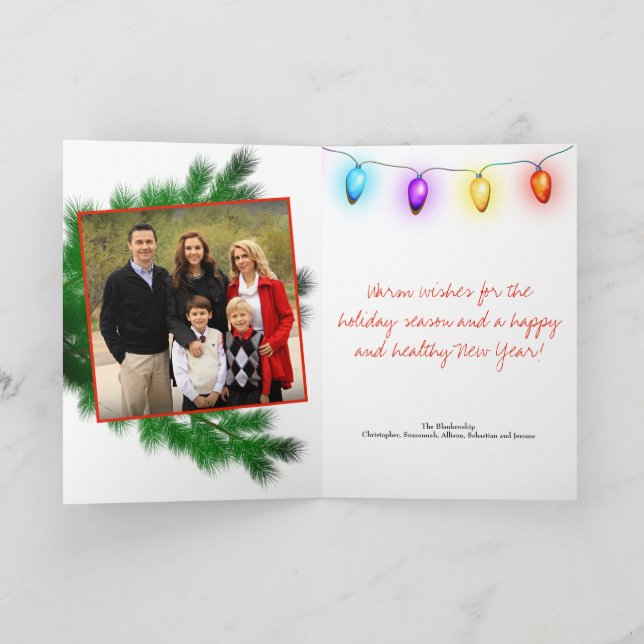 Vintage Leuchten  Foto Feiertagskarte (Innenseite)