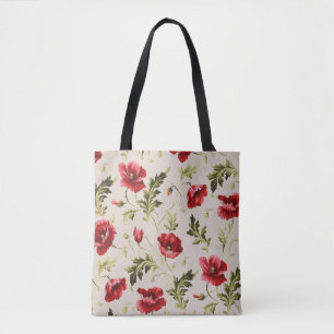 Vintage leuchtend rotes Mohnblumenmuster