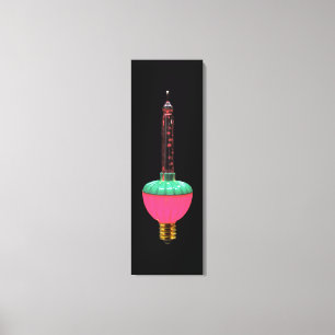 Vintage leuchtende Feiertags-Einzelblasenlampe Leinwanddruck