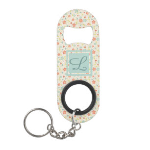 Vintage Leuchtfeder Besetzt florale Monogramm Mini Flaschenöffner