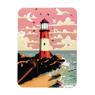 Vintage Leuchtturm Magnet