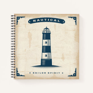 Vintage Leuchtturm Poster 1 Notizbuch