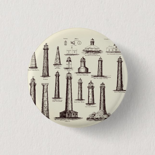 Vintage Leuchtturm Sammlung Button (Vorderseite)