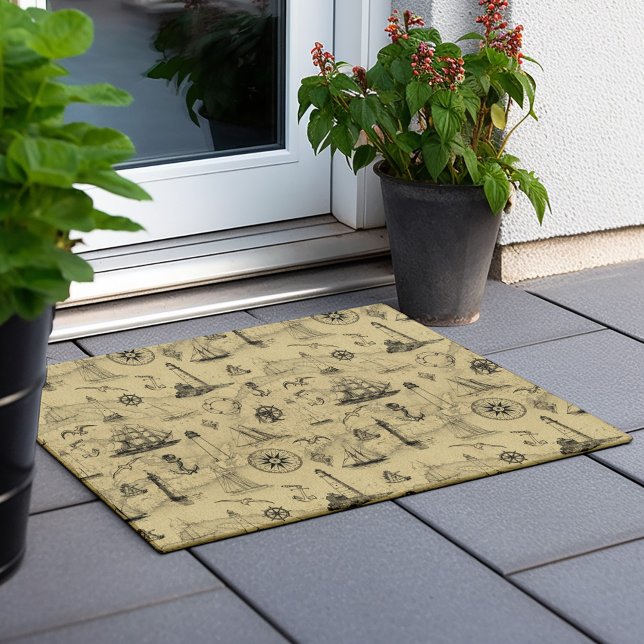 Vintage Leuchttürme an der Küste Fußmatte (Von Creator hochgeladen)