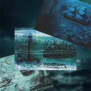 Vintage Leuchttürme und Schiffe Geschenkpapier Set